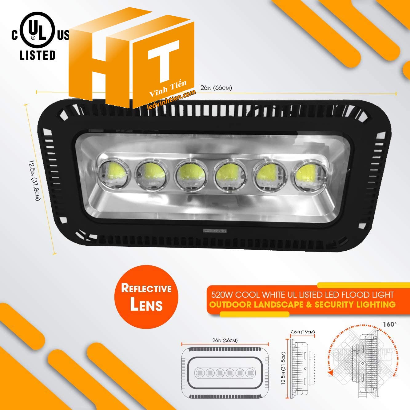 Đèn pha led 300W thấu kính gương lồi, hay còn gọi là đèn pha led lúp chất lượng 100% đủ công suất, dùng chiếu sáng ngoài trời, IP65, 66, 67, chất lượng, ánh sáng chiếu rộng, xa, loại tốt, giá rẻ, chính hãng ledvinhtien.com. Đèn pha led thấu kính 300w sử dụng chip led như: Epistar, Cree, Bridgelux, philips. Đèn pha led thấu kính lồi 300w, Sử dụng trong chiếu sáng công nghiệp như nhà xưởng, nhà máy, bảng hiệu quảng cáo, panner hiển hiệu ngoài trời, hồ, sân vườn, công viên, nhà xưởng, ledvinhtien.com