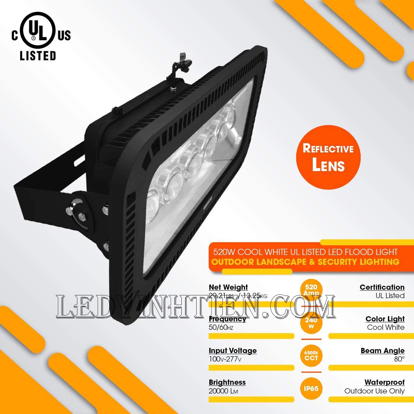 Đèn pha led 300W thấu kính gương lồi, hay còn gọi là đèn pha led lúp chất lượng 100% đủ công suất, dùng chiếu sáng ngoài trời, IP65, 66, 67, chất lượng, ánh sáng chiếu rộng, xa, loại tốt, giá rẻ, chính hãng ledvinhtien.com. Đèn pha led thấu kính 300w sử dụng chip led như: Epistar, Cree, Bridgelux, philips. Đèn pha led thấu kính lồi 300w, Sử dụng trong chiếu sáng công nghiệp như nhà xưởng, nhà máy, bảng hiệu quảng cáo, panner hiển hiệu ngoài trời, hồ, sân vườn, công viên, nhà xưởng, ledvinhtien.com