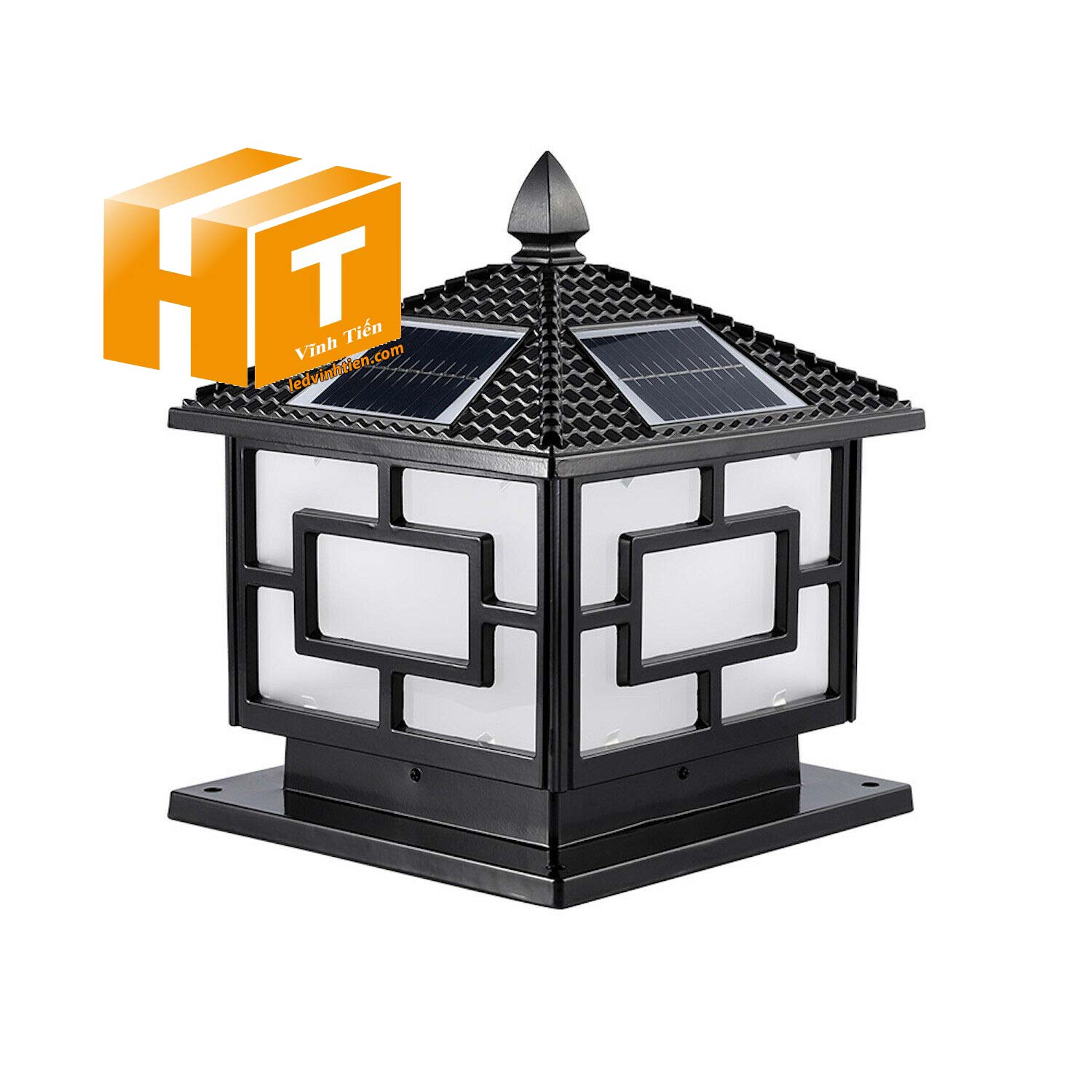 Đèn trụ cổng năng lượng mặt trời cao cấp loại tốt, giá rẻ, chất lượng, dùng ngoài trời, có khả năng chống nước, chống bụi đạt tiêu chuẩn IP65 (mã Đèn trụ cổng năng lượng mặt trời VTHT-TCNLMT-001). dùng chiếu sáng ngoài trời, tiết kiệm điện, Bạn có thể yên tâm khi lắp đặt sản phẩm ở ngoài trời sản xuất bởi công ty tnhh kinh doanh vĩnh tiến, ledvinhtien.com