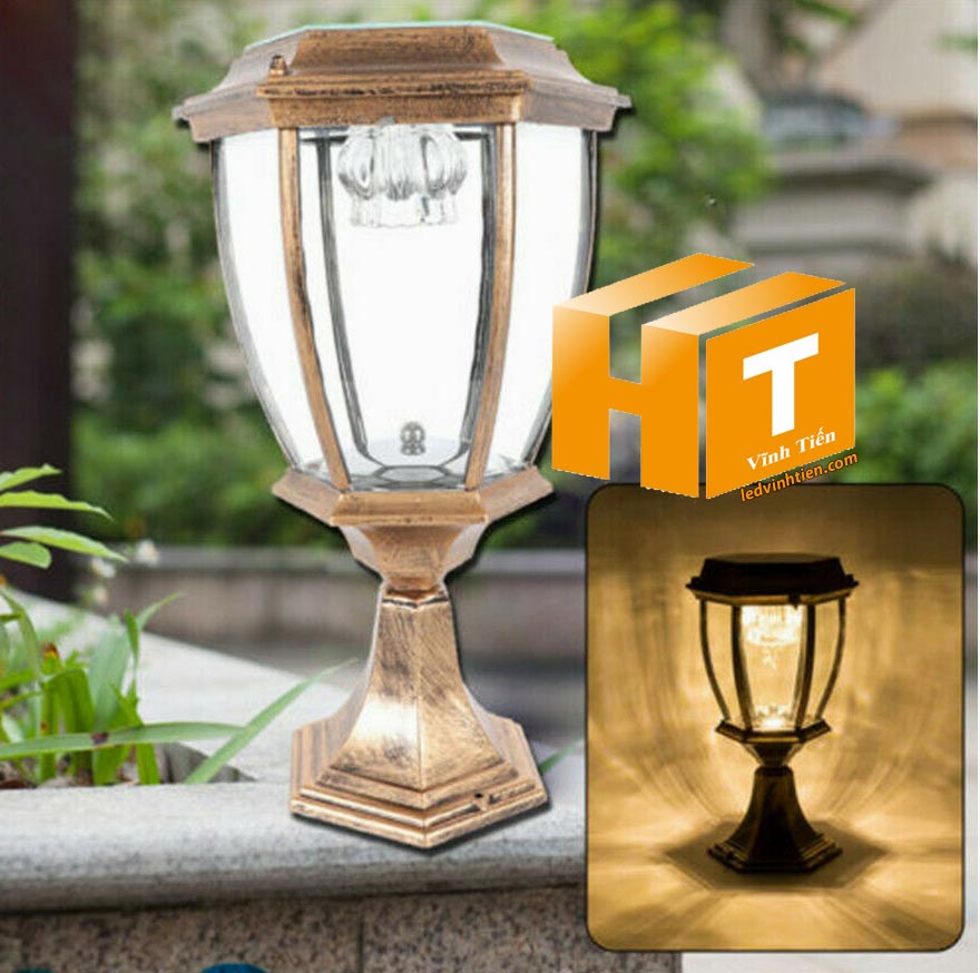 Đèn trụ cổng năng lượng mặt trời 3w. 4w, 5w, 6w, cao cấp loại tốt, giá rẻ, chất lượng, dùng ngoài trời, có khả năng chống nước, chống bụi đạt tiêu chuẩn IP65 (mã Đèn trụ cổng năng lượng mặt trời VTHT-TCNLMT-004). dùng chiếu sáng ngoài trời, tiết kiệm điện, Bạn có thể yên tâm khi lắp đặt sản phẩm ở ngoài trời sản xuất bởi công ty tnhh kinh doanh vĩnh tiến, ledvinhtien.com