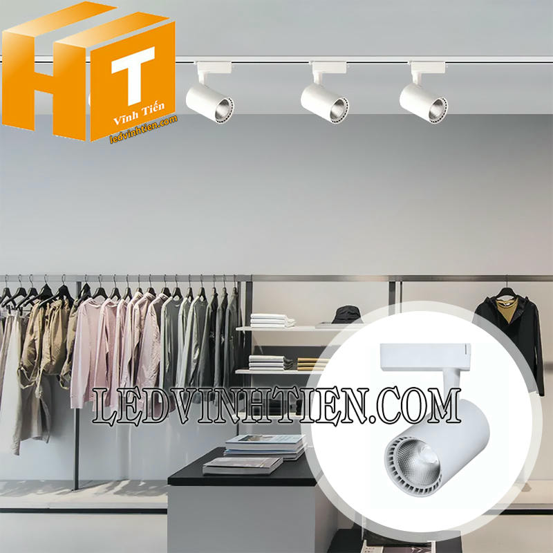 Đèn led thanh ray 30W COB vỏ trắng