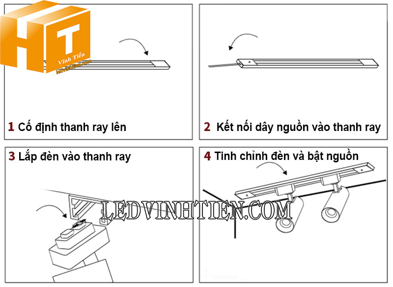 Hướng dẫn cố định thanh ray đèn led chiếu điểm