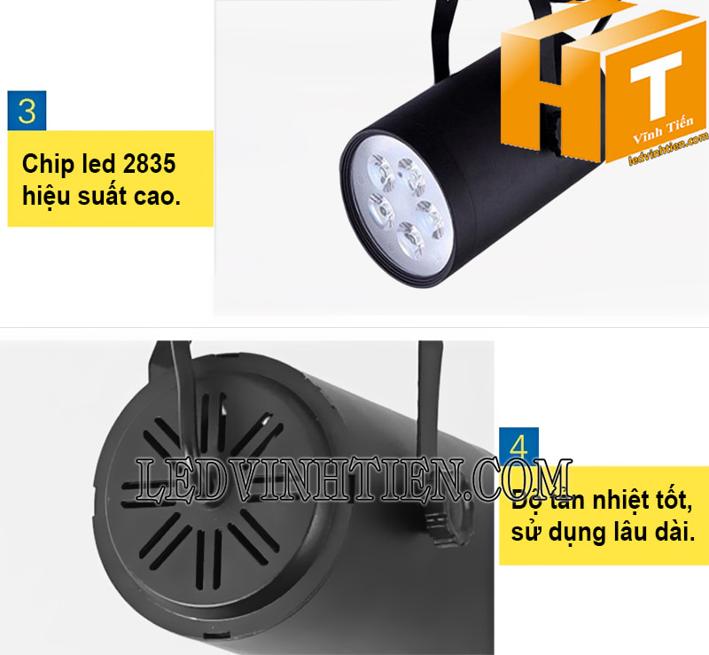 Đèn led rọi ray 5W vỏ đen