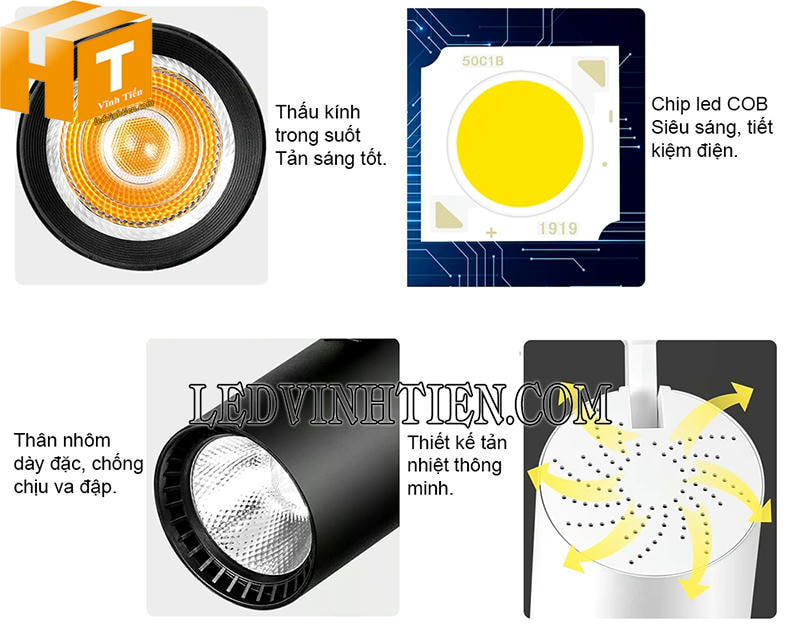 Đèn led rọi ray 10W COB loại tốt