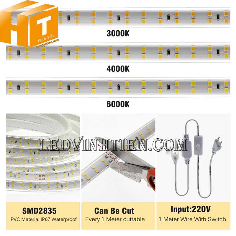 Đèn LED dây ngoài trời Nanoco 120 chip LED đôi