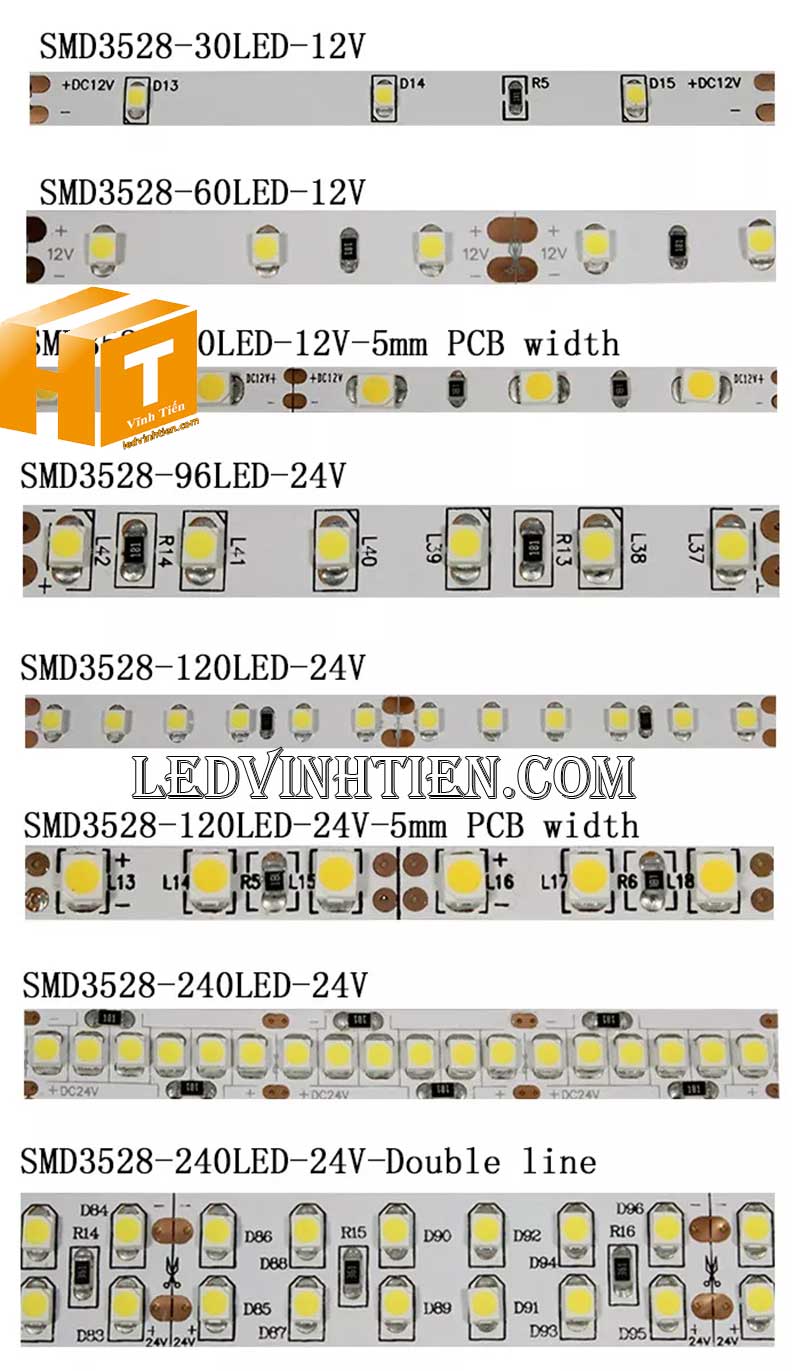 Các loại Đèn led dây 12V 3825