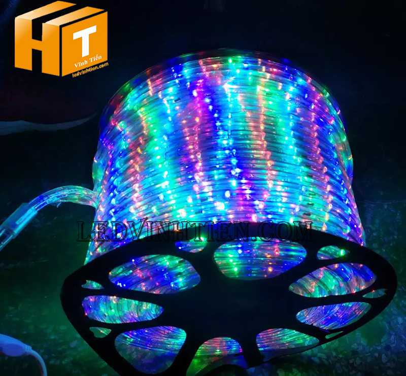 Đèn led dây 220V ống tròn có bọc nhựa RGB dùng ngoài trời tại Vĩnh Tiến