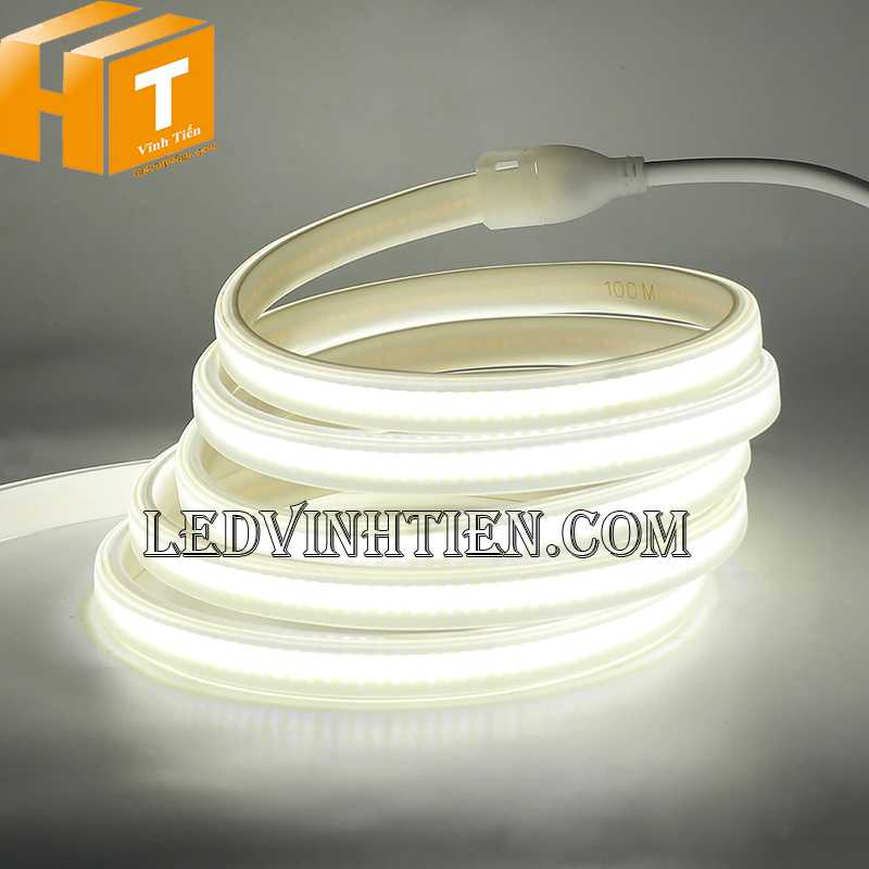 Đèn led dây dẻo COB 220V ánh sáng trắng, cuộn 100m giá rẻ, loại tốt, Ledvinhtien.com
