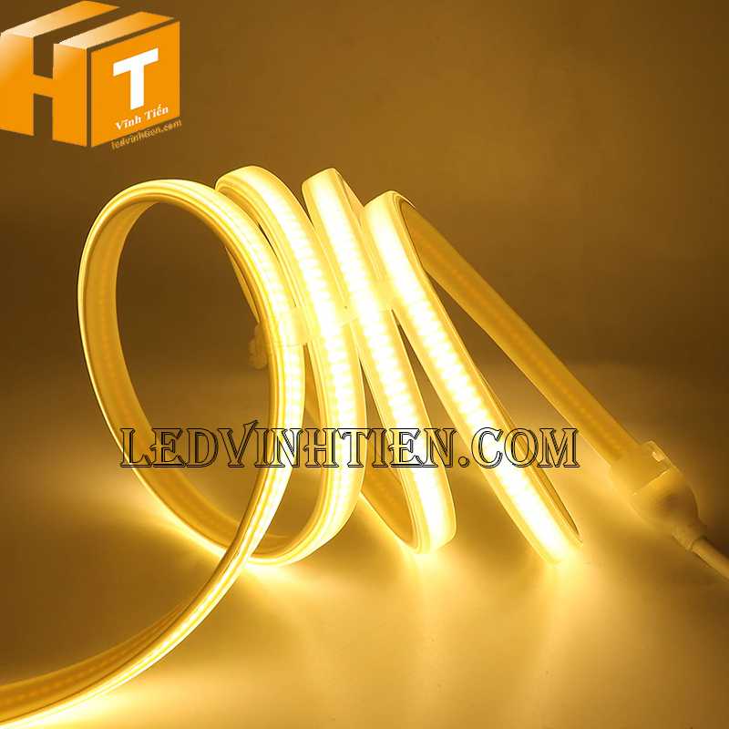 Đèn led dây COB 220V ánh sáng vàng loại tốt, giá rẻ