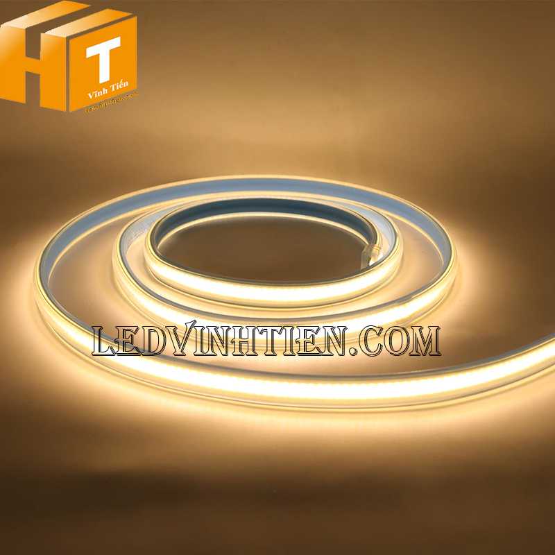 Đèn led dây COB 220V ánh sáng vàng loại tốt