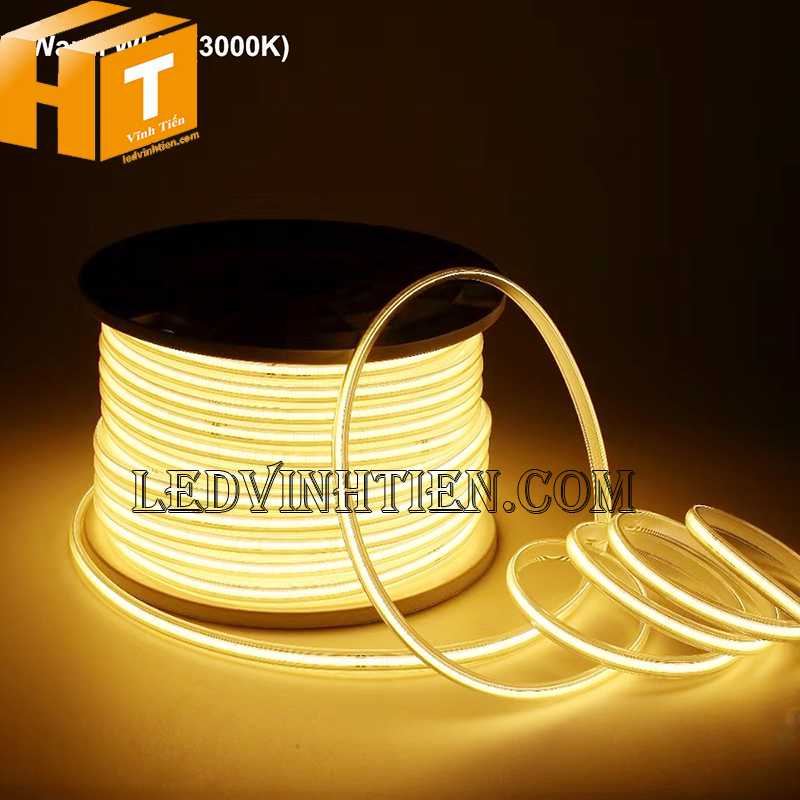 Đèn led dây COB 220V ánh sáng vàng