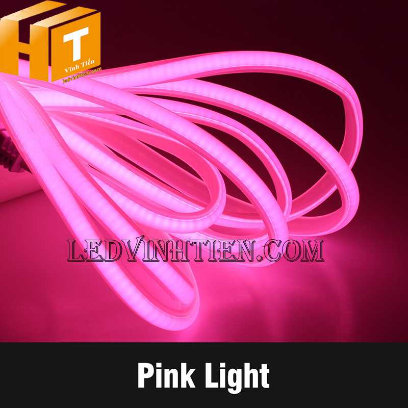 Đèn led dây COB 220V màu hồng loại tốt