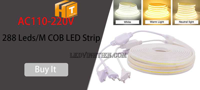 Đèn led dây COB 220V dùng trong nhà và ngoài trời