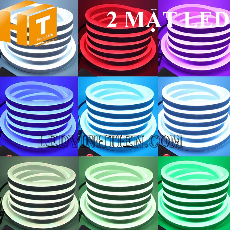 Đèn led dây neon Flex RGB 220V cuộn 100m nhiều màu loại tốt