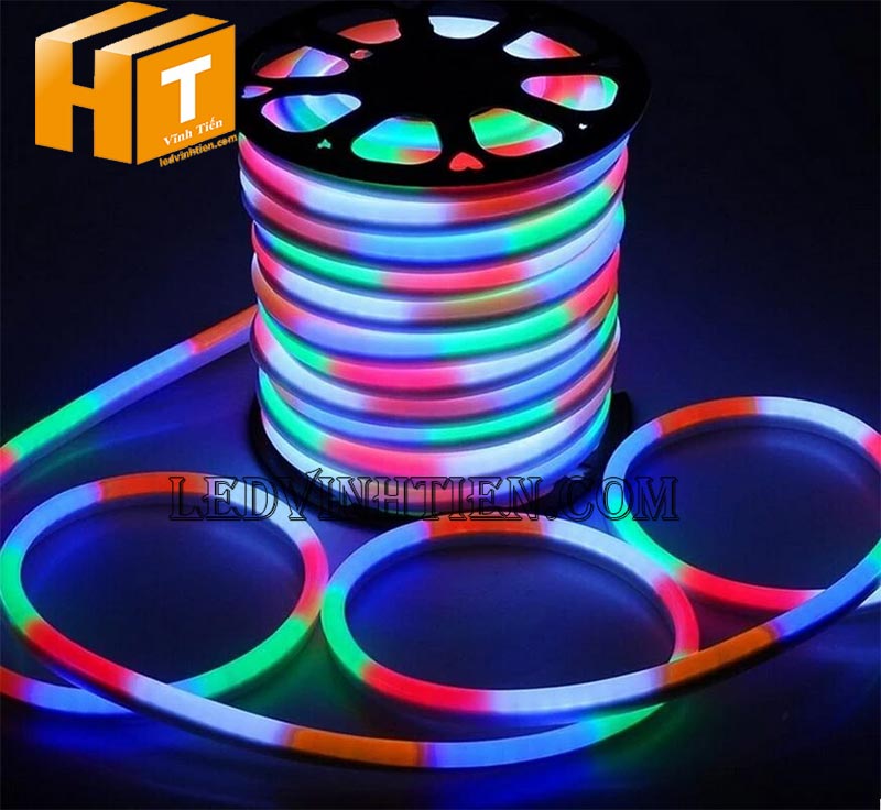 Đèn led dây neon Flex RGB 220V cuộn 100m nhiều màu chống nước