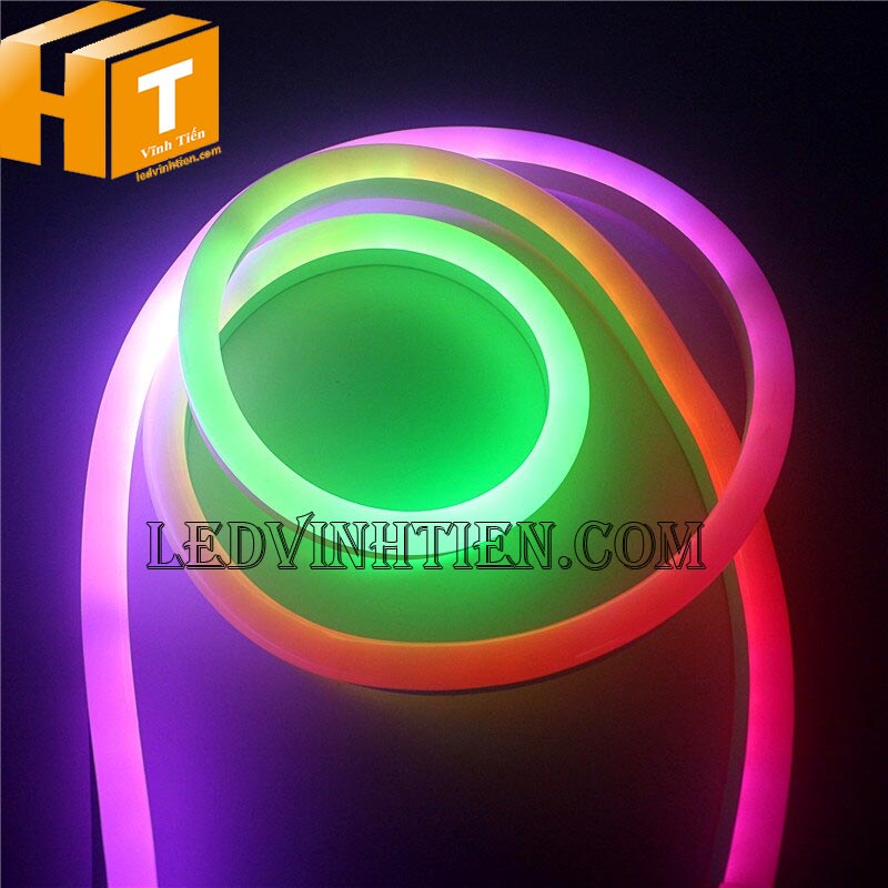 Đèn led dây neon Flex RGB 220V cuộn 100m nhiều màu hắt sáng các toàn nhà