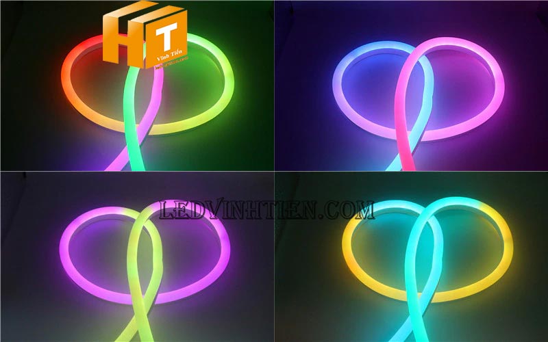 Đèn led dây neon Flex RGB 220V cuộn 100m nhiều màu chiếu sáng công viên, khu vui chơi giải trí