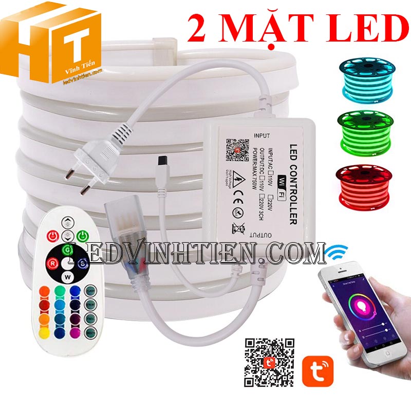 Đèn led dây neon Flex RGB 220V chiếu sáng ngoài trời