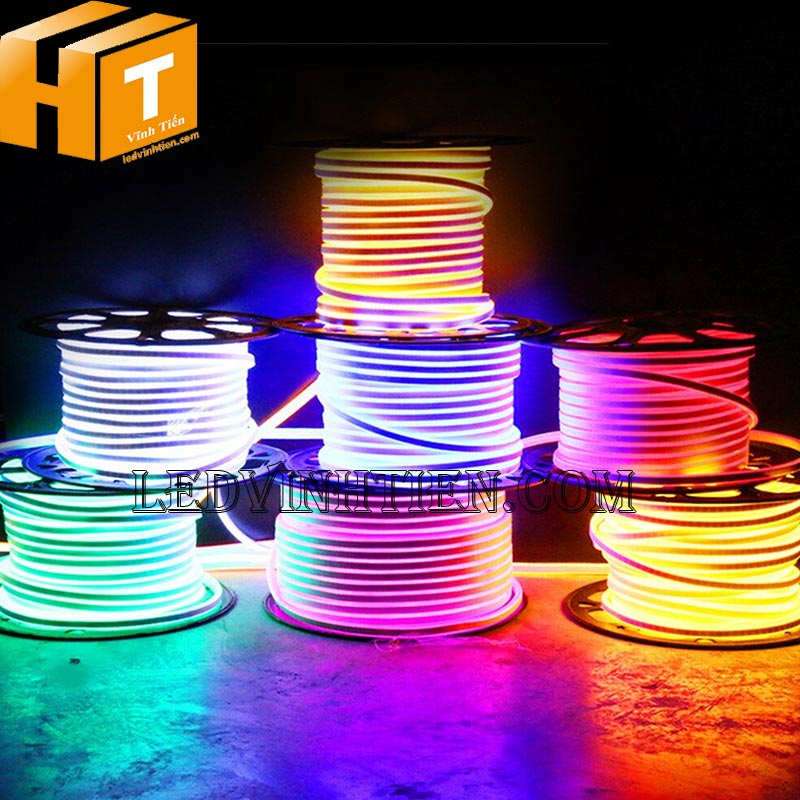 Đèn LED dây neon Flex 220V cuộn 100m đủ màu loại tốt