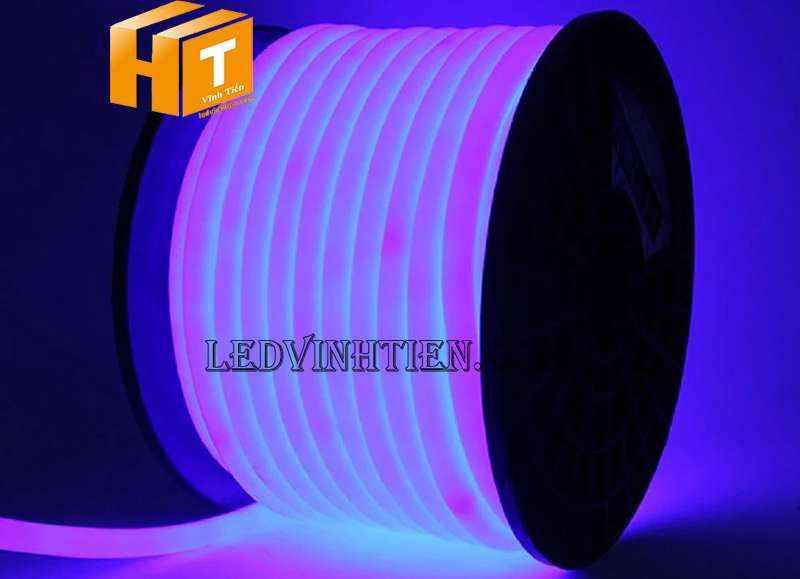 Đèn led dây neon flex 220V 360 độ ống tròn màu xanh dương chính hãng Vĩnh Tiến