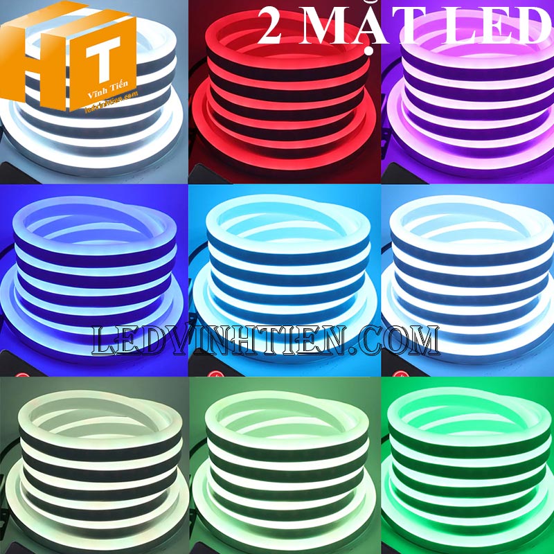 Đèn led dây neon flex 220V dẹp 180 độ 2 mặt led loại tốt