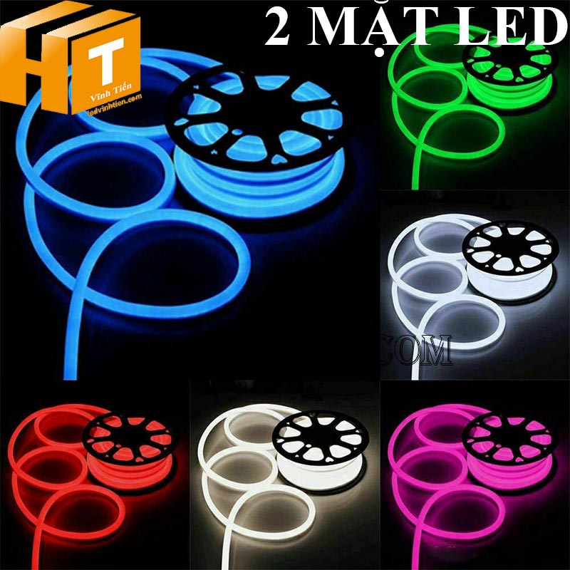 Đèn led dây neon flex 220V dẹp 180 độ 2 mặt led