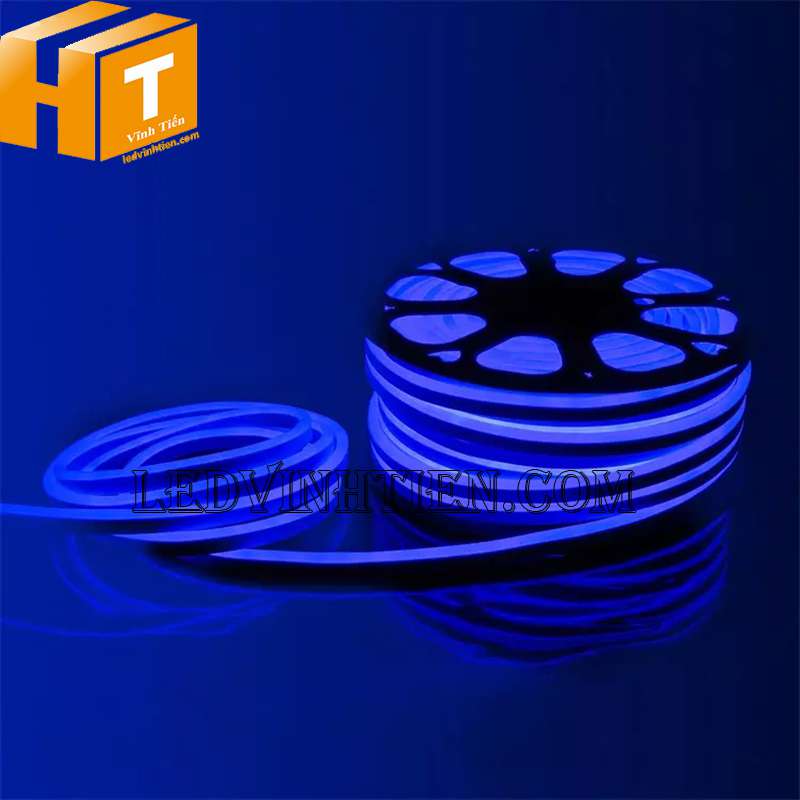 Đèn led dây neon flex 220V 180 độ ống dẹp, một mặt led, bọc silicon, màu trắng, giá rẻ, loại tốt tại Vĩnh Tiến