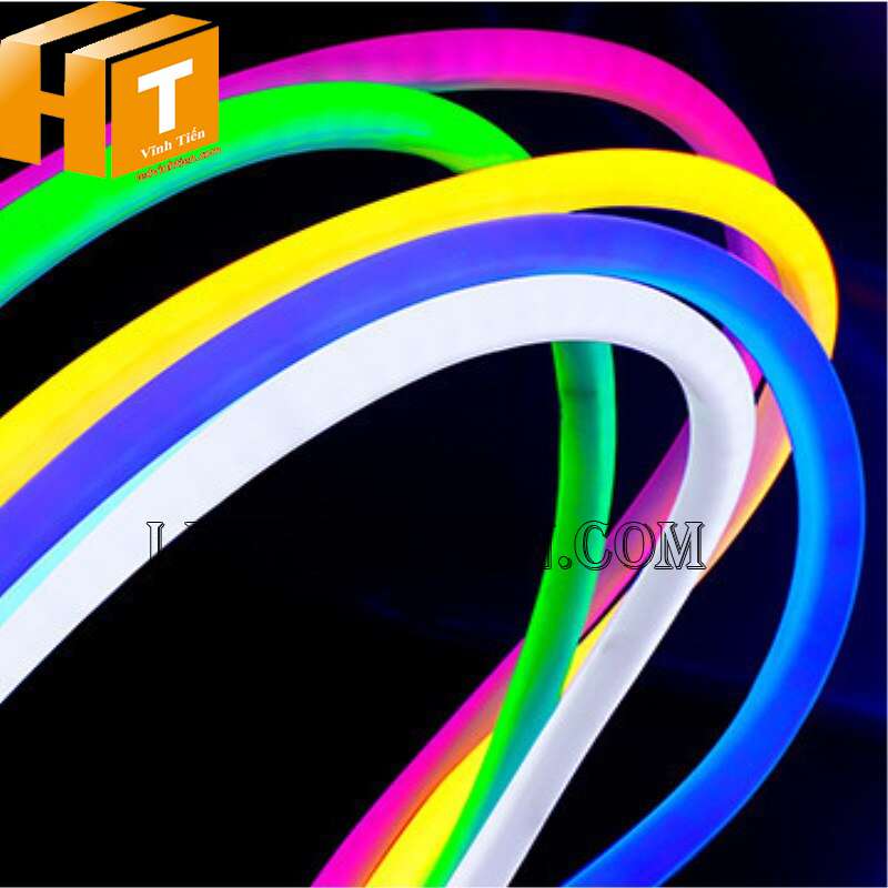 Đèn led dây neon flex 220V 180 độ ống dẹp, một mặt led chống mưa, siêu sáng, dùng quấn cây