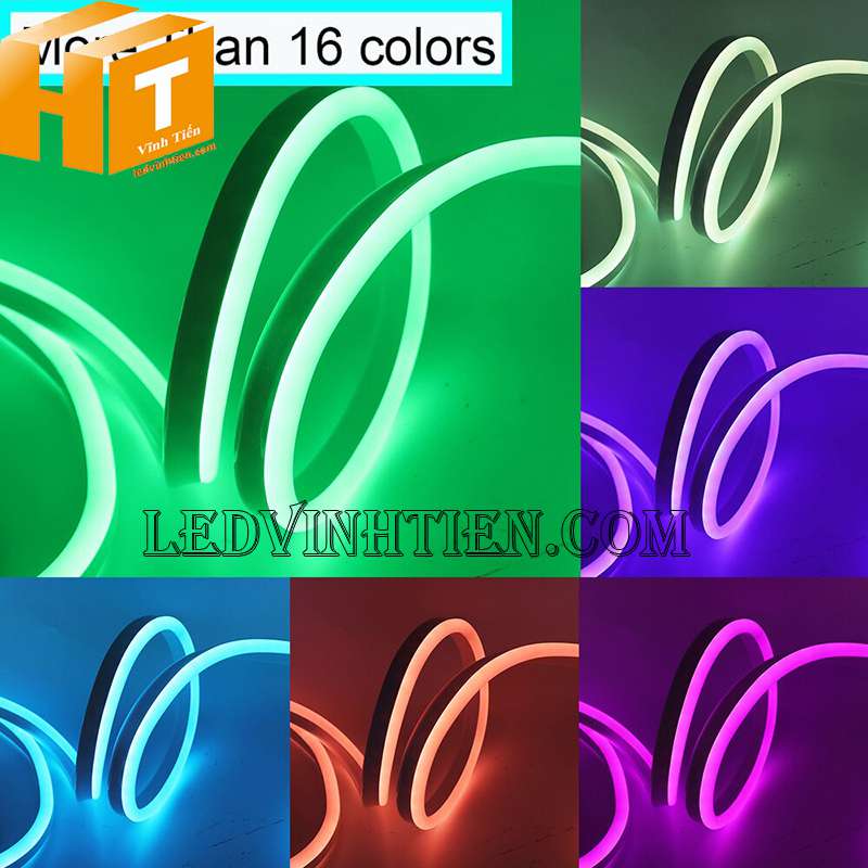 Đèn led dây neon flex 220V 180 độ ống dẹp, một mặt led tại Vĩnh Tiến