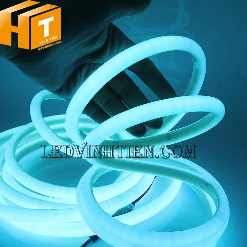 Đèn led dây neon flex 220V 180 độ ống dẹp, một mặt led loại tốt