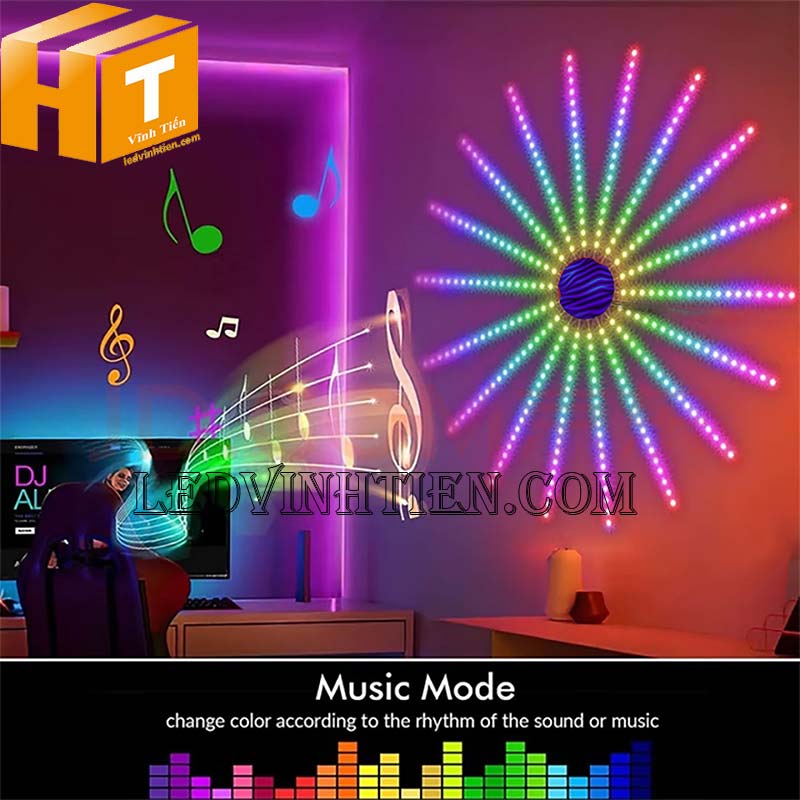 Đèn led dây pháo hoa, kết nối qua app tại HCM