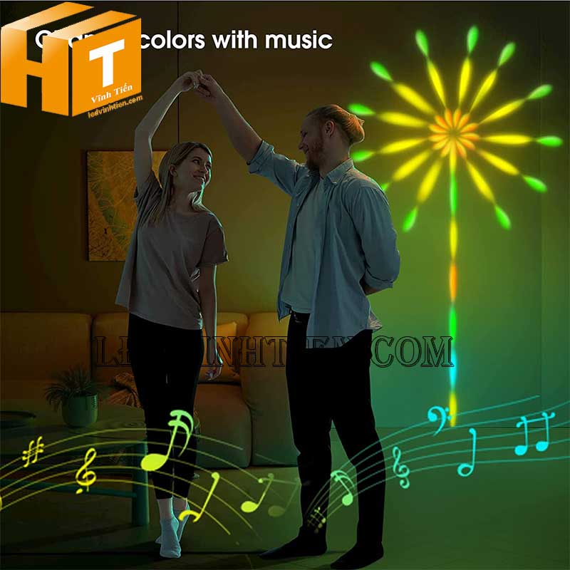 Đèn led dây dán pháo hoa kết nối điều chỉnh hiệu ứng qua App