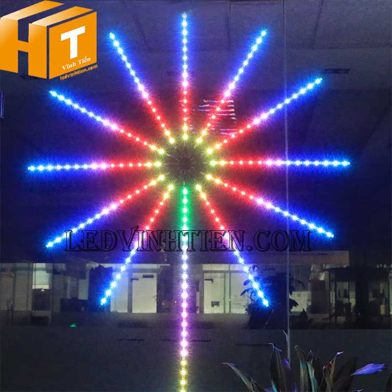 Đèn Led pháo hoa, chỉnh màu, kết nối điện thoại, Nhấp nháy theo âm thanh,led theo nhạc