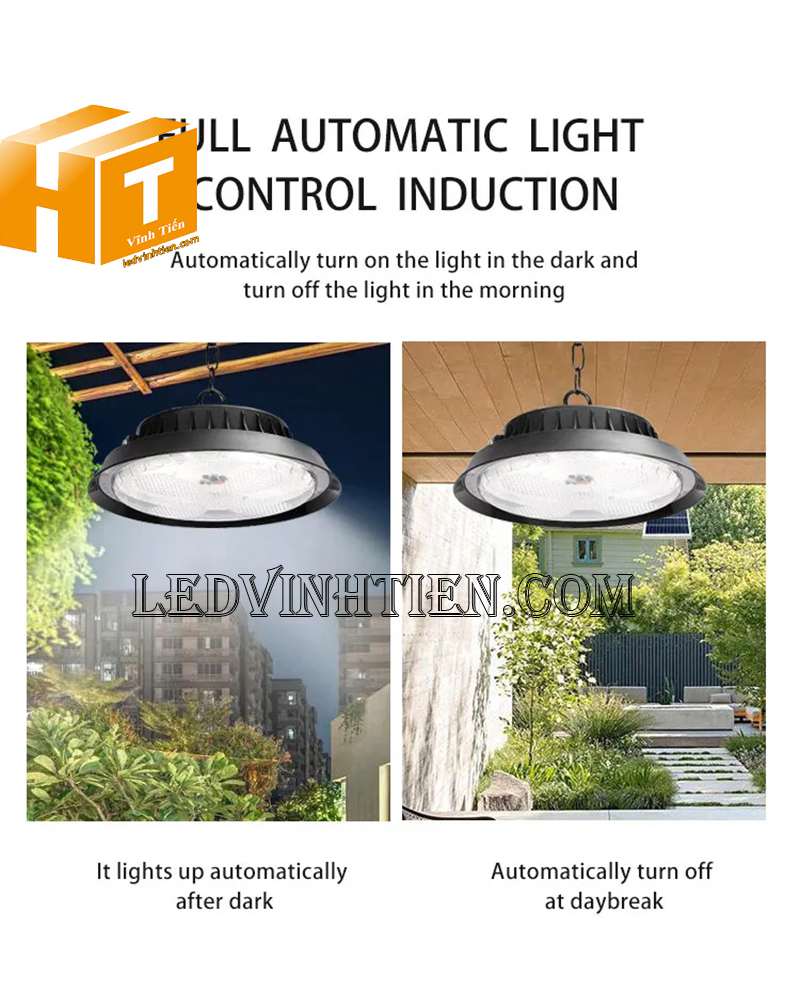 Đèn led nhà xưởng năng lượng mặt trời 100w 