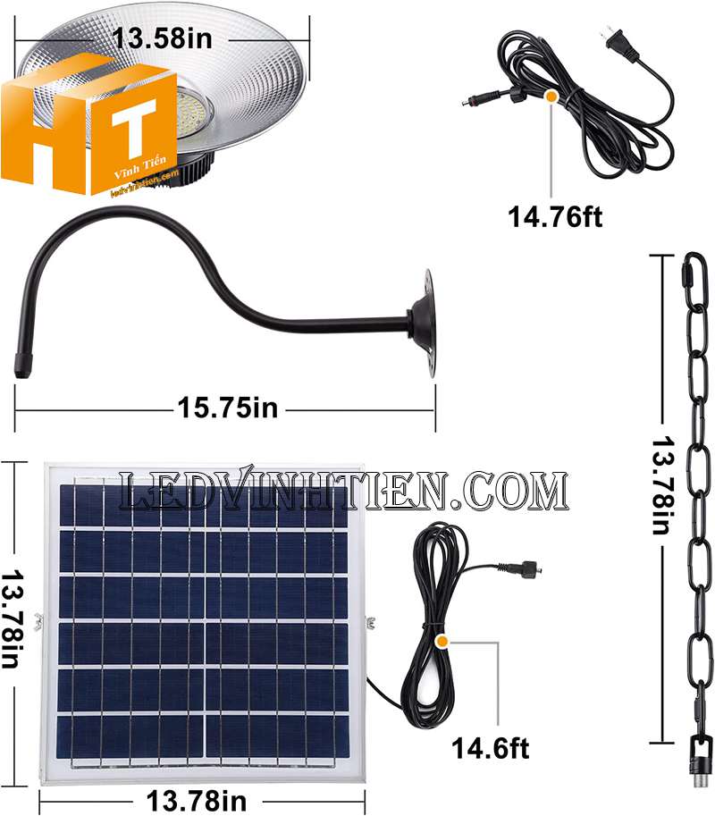 Lắp đèn năng lượng mặt trời 100w cho nhà xưởng, nhà máy