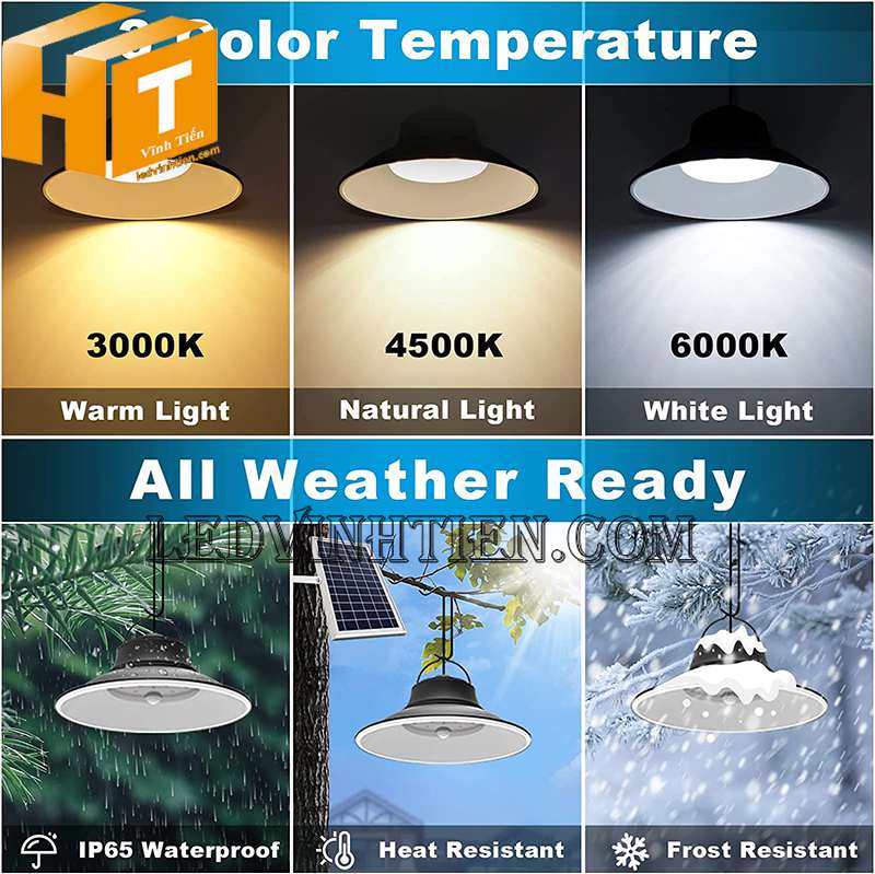 Đèn led nhà xưởng năng lượng mặt trời 300w chính hãng