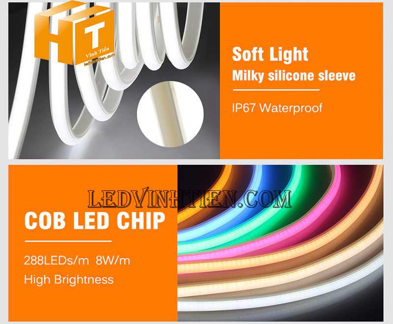 Đèn led dây COB 220V loại tốt, giá rẻ