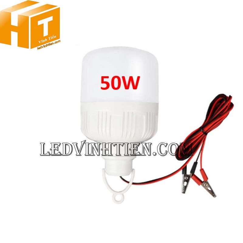Bóng Đèn LED Búp dùng Bình Ắc Quy 12V - 24V DC 50W