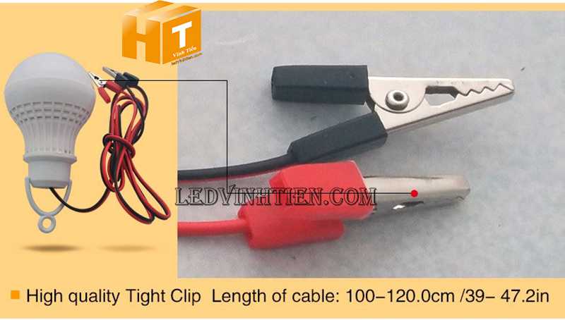 Hướng dẫn cách đấu nối đèn búp và kẹp cá sấu vào bình 12V
