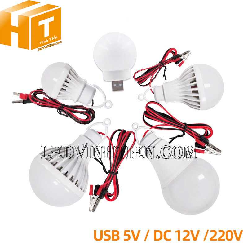 Bóng Đèn LED Búp dùng Bình Ắc Quy 12V tại Vĩnh TIến