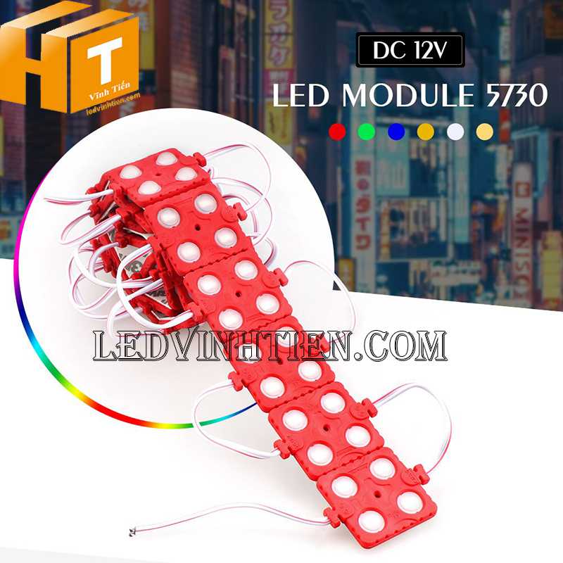 Led module DC12V 4 bóng đế nhựa