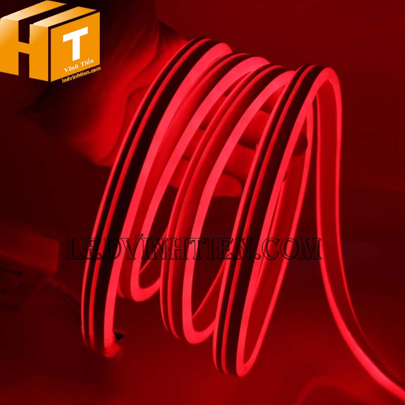 Đèn led dây neon flex 220V dẹp 180 độ 2 mặt led màu đỏ