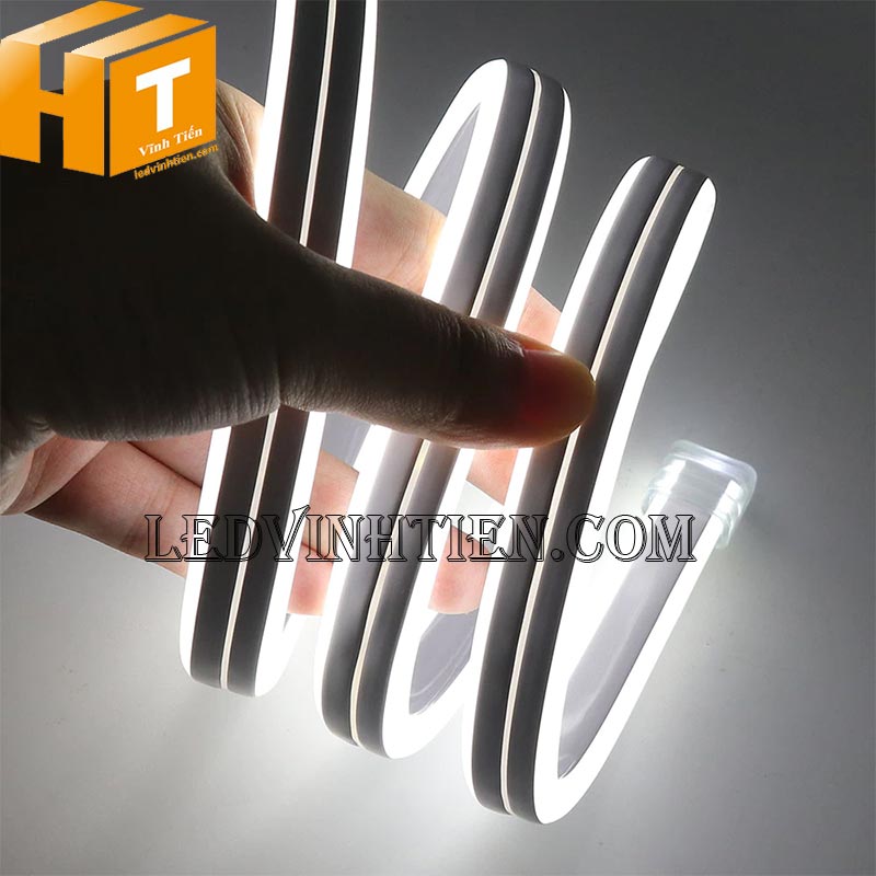 Đèn led dây neon flex 220V dẹp 180 độ 2 mặt led màu trắng