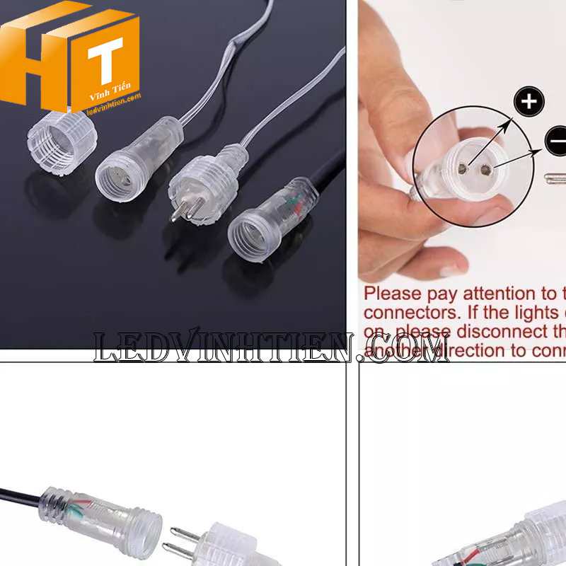 Cách đấu nối Đèn led sao băng năng lượng mặt trời chùm 8 ống