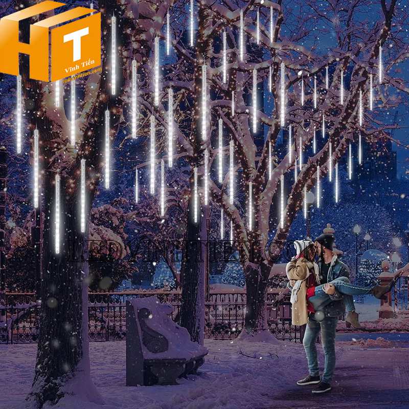 Đèn led sao băng năng lượng mặt trời chùm 8 ống