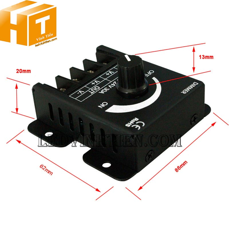 Dimmer 12-24V 30A có remote Vĩnh Tiến