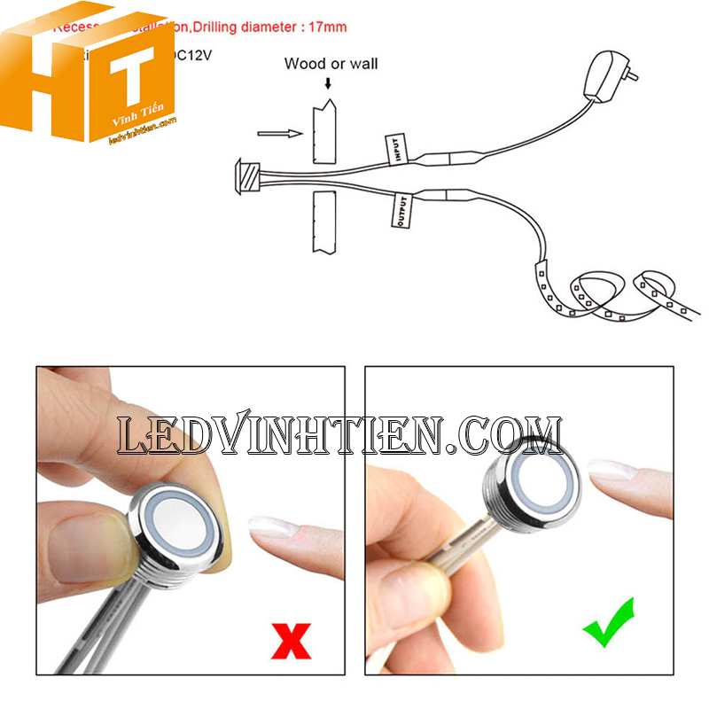 Cách cài đặt công tắc cảm ứng đèn led dây