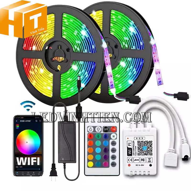 Đèn Led Dây Đổi Màu RGB Nháy Theo Nhạc  điều khiển qua áp