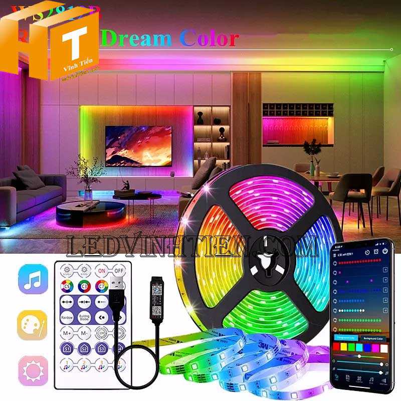 Đèn Led Dây Đổi Màu RGB Nháy Theo Nhạc Wifi  chiếu sáng nội thất