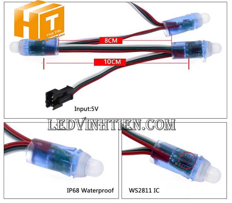 Phân phối đèn led giáng sinh có thể lập trình IC 1903 / 2811 / 1916, 5VDC